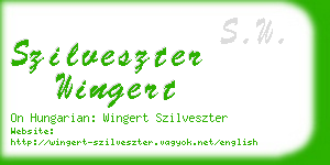 szilveszter wingert business card